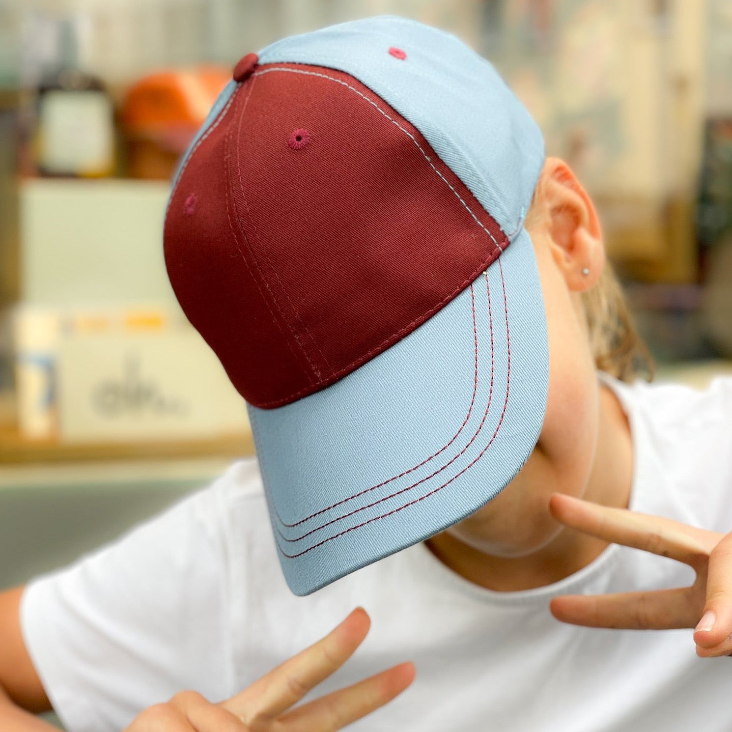 Cap aubergine / Stone blue